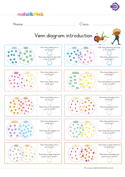 First Grade sorting and classifying worksheets - venn diagram worksheets