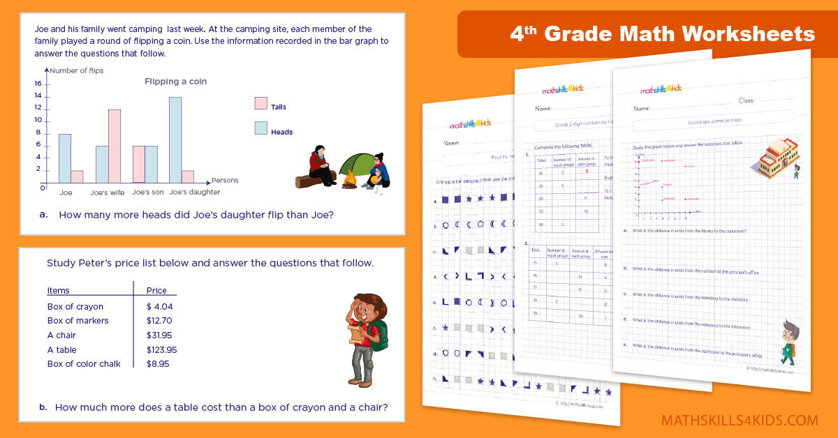 fourth grade math worksheets pdf