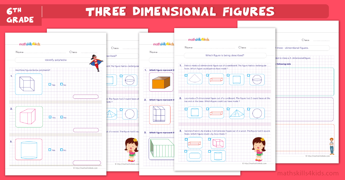 6th grade three dimensional figures worksheet with answers