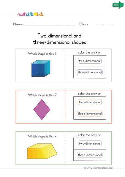 3D Shapes worksheets and activities for kindergarten