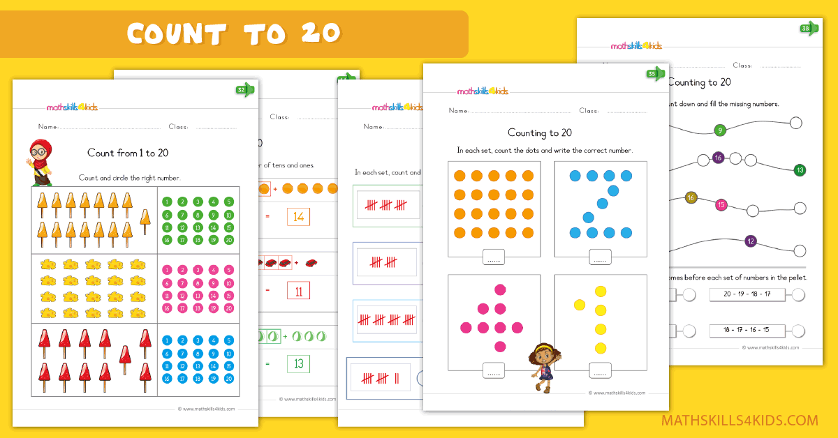 Counting to 20 worksheets pdf for Kindergarten | Kinders counting