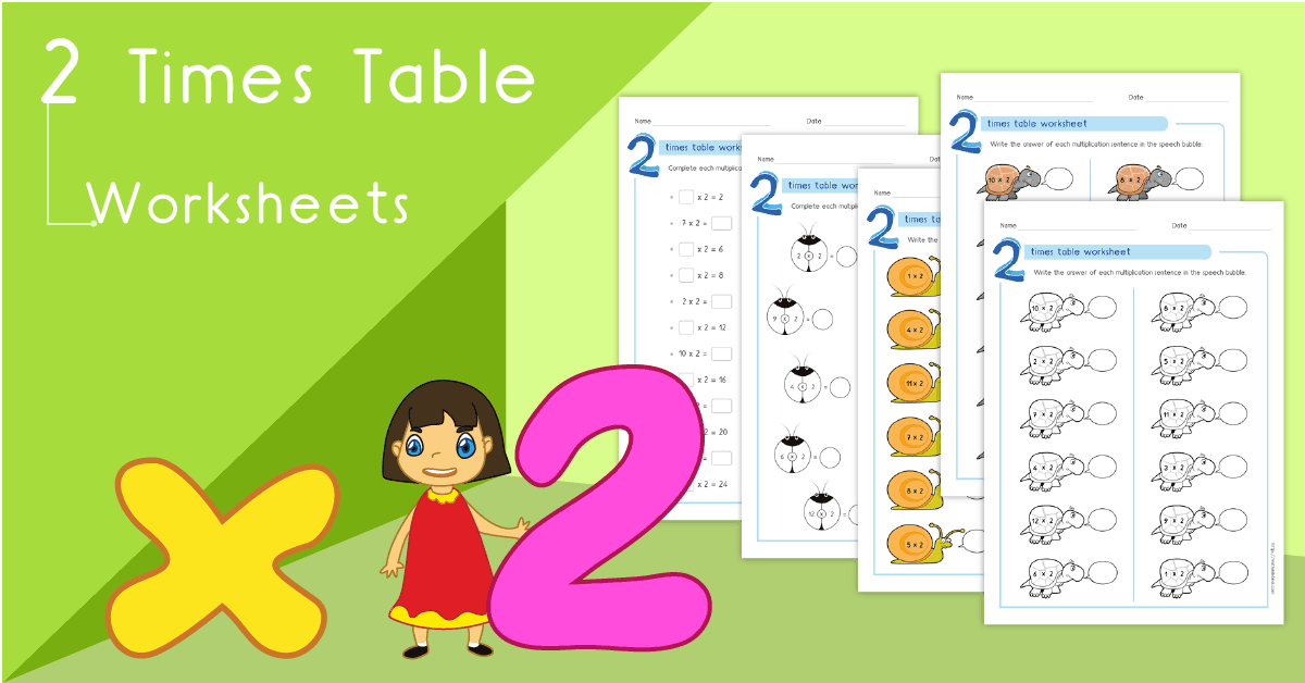 2 times table worksheets PDF | Multiplying by 2 activities