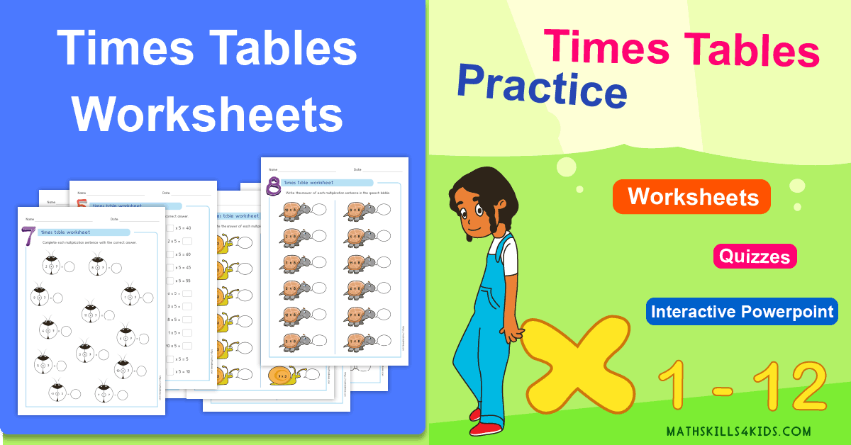 Multiplication tables tests - Times Table Games - multiplication tables exercises - times tables worksheets