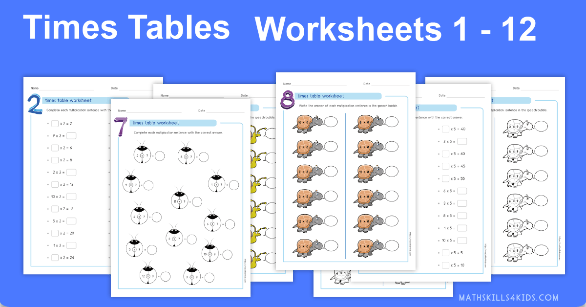 Multiplication tables tests - Times Tables Worksheets PDF - times tables printable