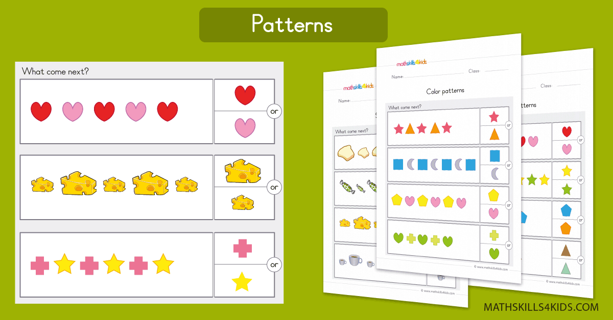Patterns worksheets for preschoolers