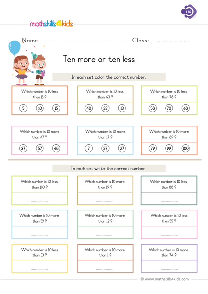 First Grade Math mixed operations worksheets