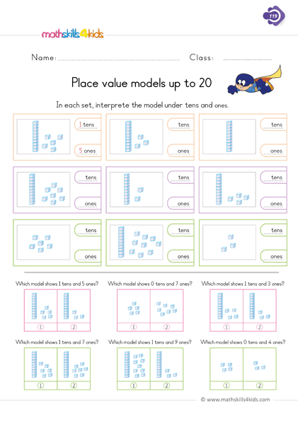 First Grade Math place value worksheets