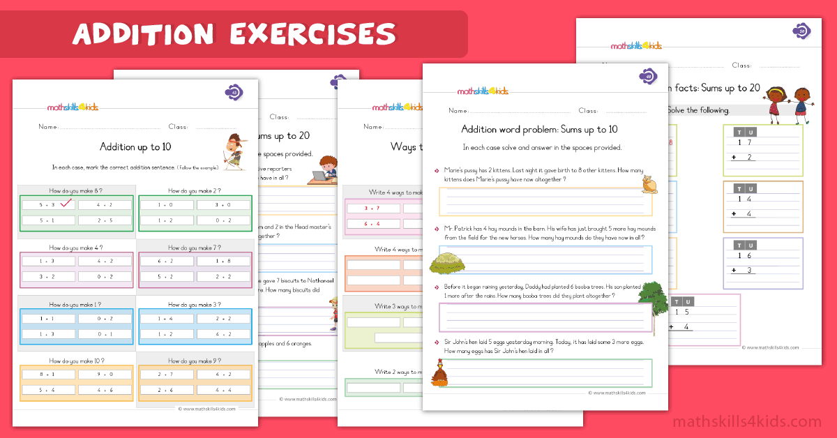 Fun math for first graders with games, worksheets, and activities - addition worksheets