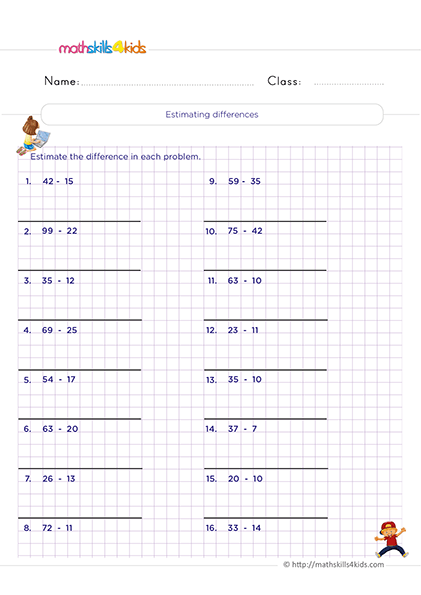 Printable estimation and rounding worksheets for 2nd Grade math practice - Convert from expanded form to standard form up to hundreds