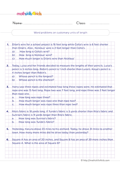 2nd Grade units measurement worksheets: Printable and free - Word problems on custumary units of light