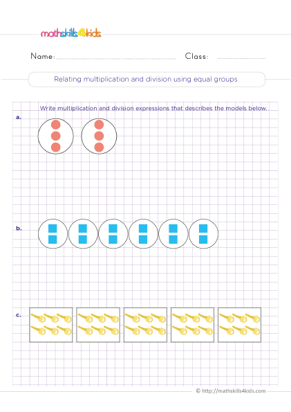 Introducing division to 3rd Graders: Effective strategies with worksheets - Relating multiplication and division using equal groups