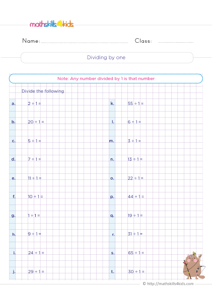 Learn the facts and tricks of divisibility rules: 3rd Grade worksheets - Equal groups division practice