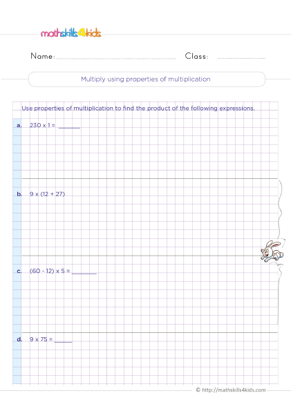 Distributive Properties Exercises - How do you multiply using properties of multiplication