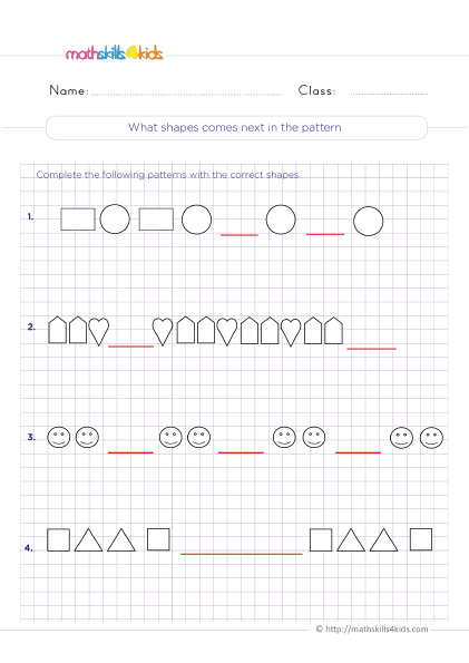 3rd Grade Math Patterns Find Rule - What shapes comes next in the-pattern