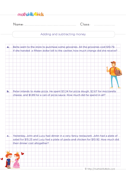 Practical Money Skills Pdf - Adding and subtracting money word problems