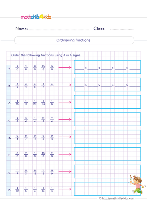 Use Models to Compare Fractions Practice - Comparing and ordering fractions