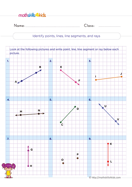 Use Models to Compare Fractions Practice - How to identify lines, line segments, and-rays