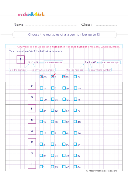 Multiplication methods worksheets PDF - How do you find the multiple of a given number up to 10