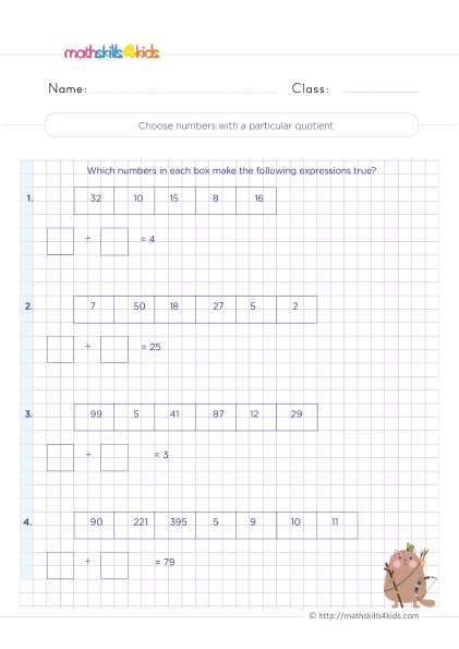 Choosing numbers with a particular quotient