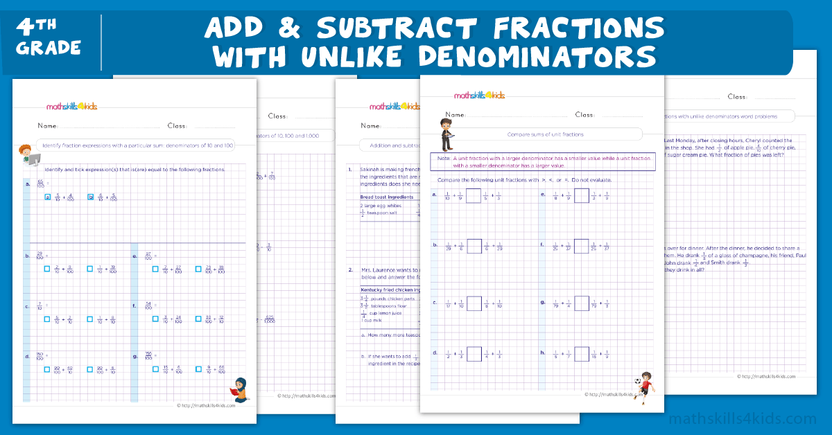 4th Grade Math worksheets - 