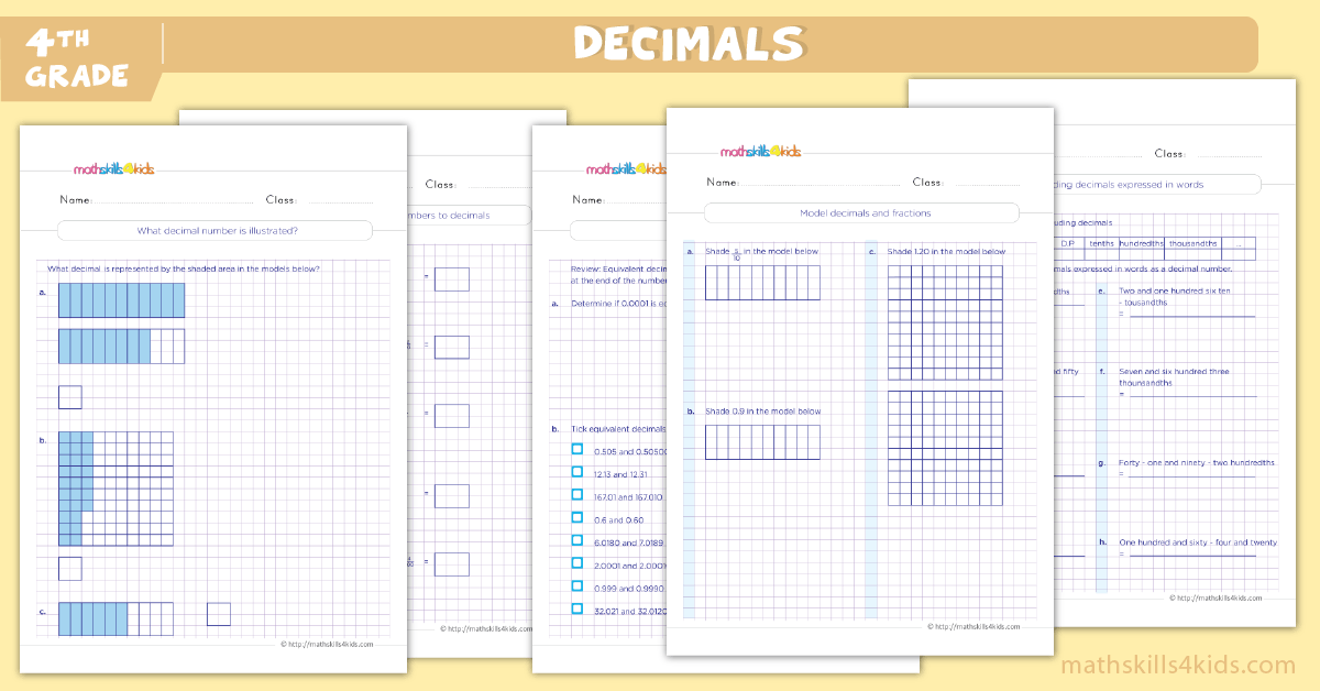 4th Grade Math worksheets - 