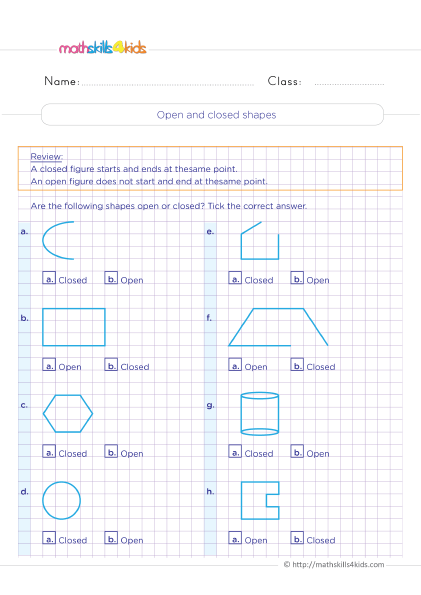 Open and closed shapes