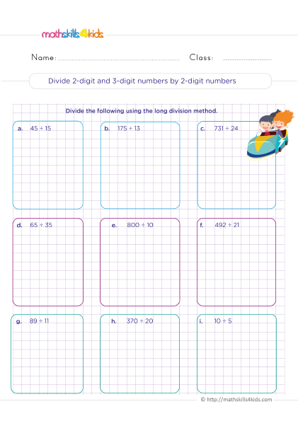 Divide up to 3-digit numbers by 2-digit numbers