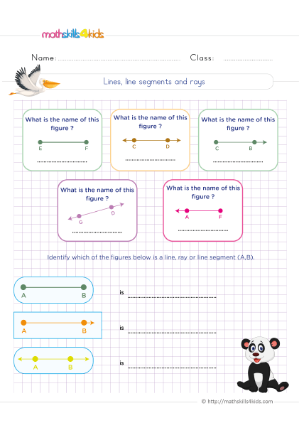 Free printable 2d shape activities for Grade 5: Learn geometry the fun way - Lines, line segments, and rays