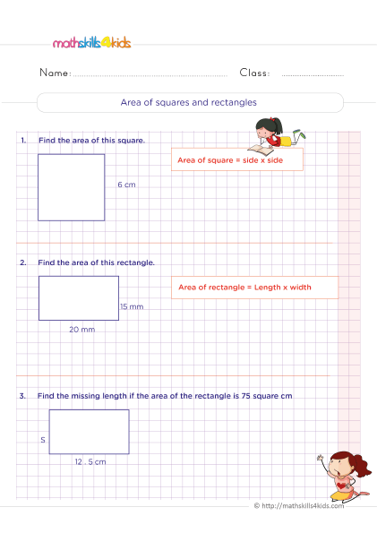 5th Grade Geometry: Concepts, Questions, Examples, and Practice Problems - Area of squares and rectangles