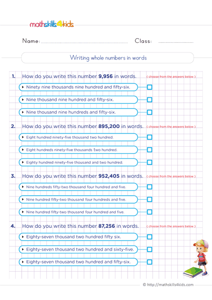 How to Read and Write Numbers - Spell numbers in words up to one million