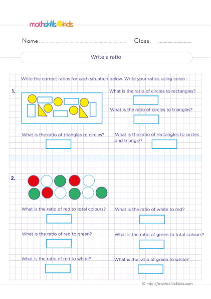Solving ratios and rates problems in 6th Grade: Tips, Examples, and Worksheets - How to write ratio statement