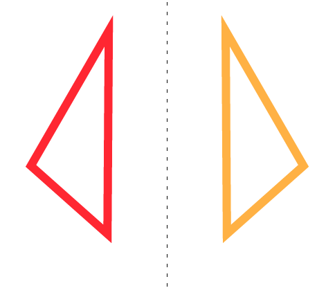 6th Grade symmetry and transformation worksheets - Example of shape's reflection