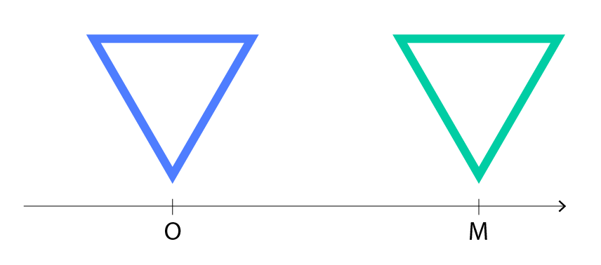 6th Grade symmetry and transformation worksheets - Example of shape's translation