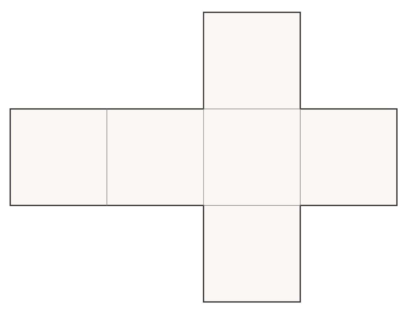 6th Grade Math Worksheets: Properties and Characteristics of 3D Shapes - Net of a cube