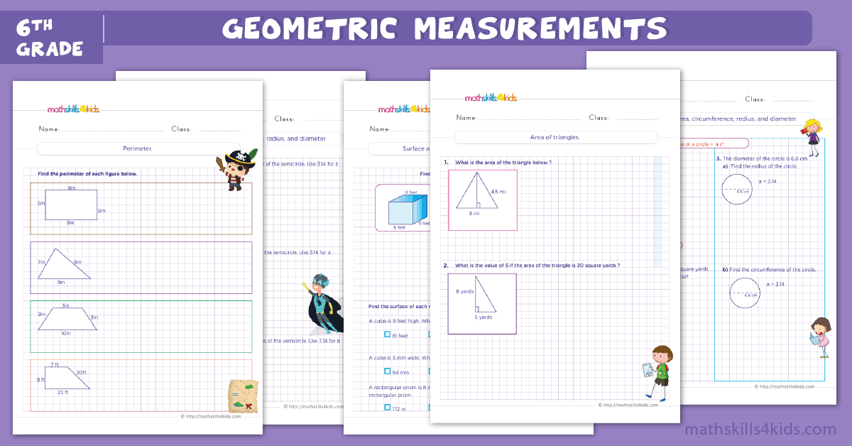 6th grade geometry Worksheets 