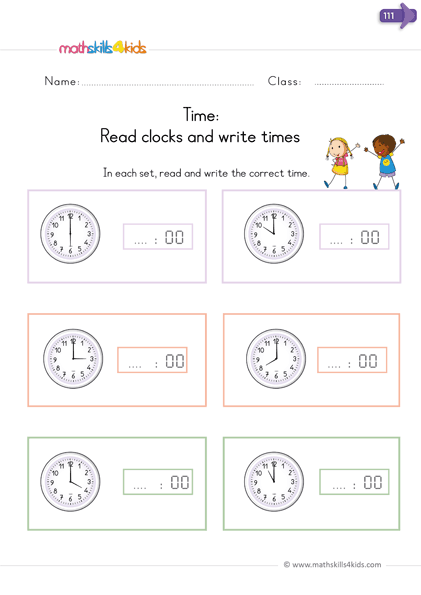 read analog clocks