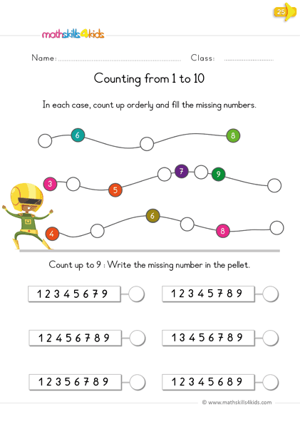 count up to 10 worksheets