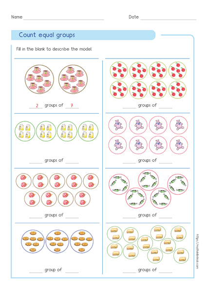 Multiplication Equal Groups - Understand multiplication Concept