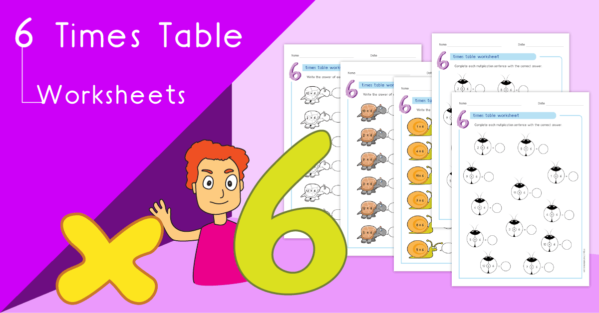 Multiplication printable - 6 times table worksheets