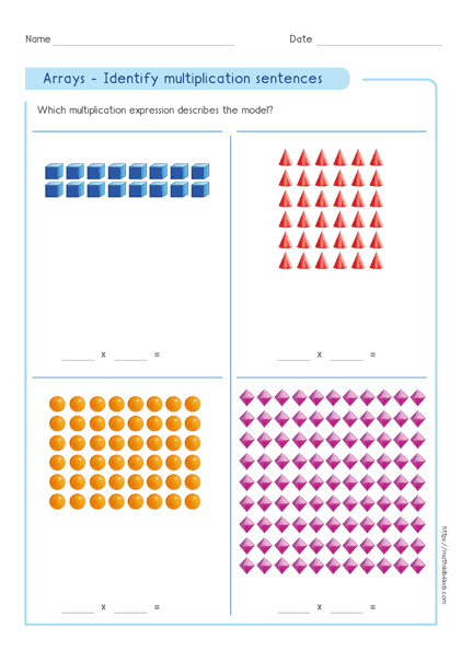 Write Multiplication Expressions for Arrays - Using Arrays To Explain Multiplication Concepts