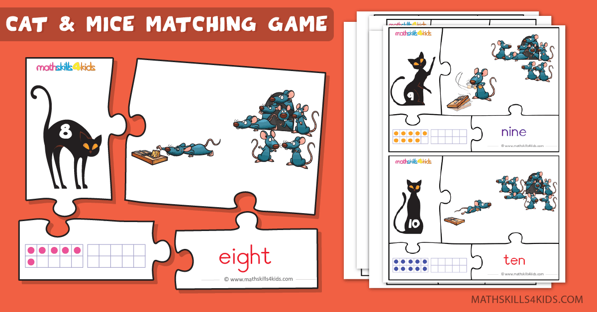 cat and mice number matching game up to 20