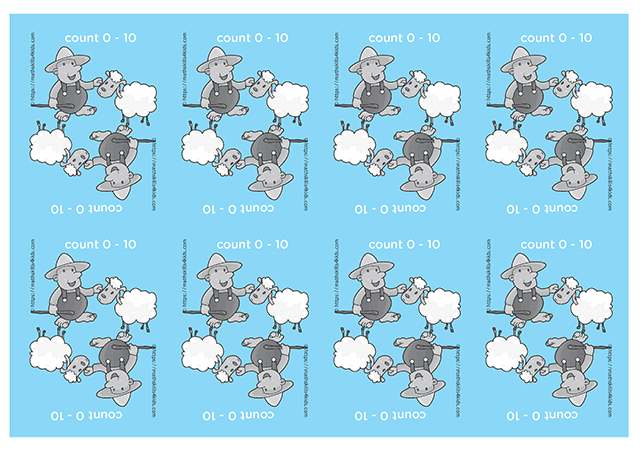 Hero Shepherd printable counting cards for numbers up to 10 - back of the cards