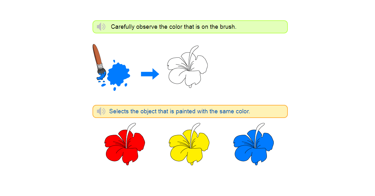 Object-Color Associations - Color Activities For Kids - Identify and Match Colors Test