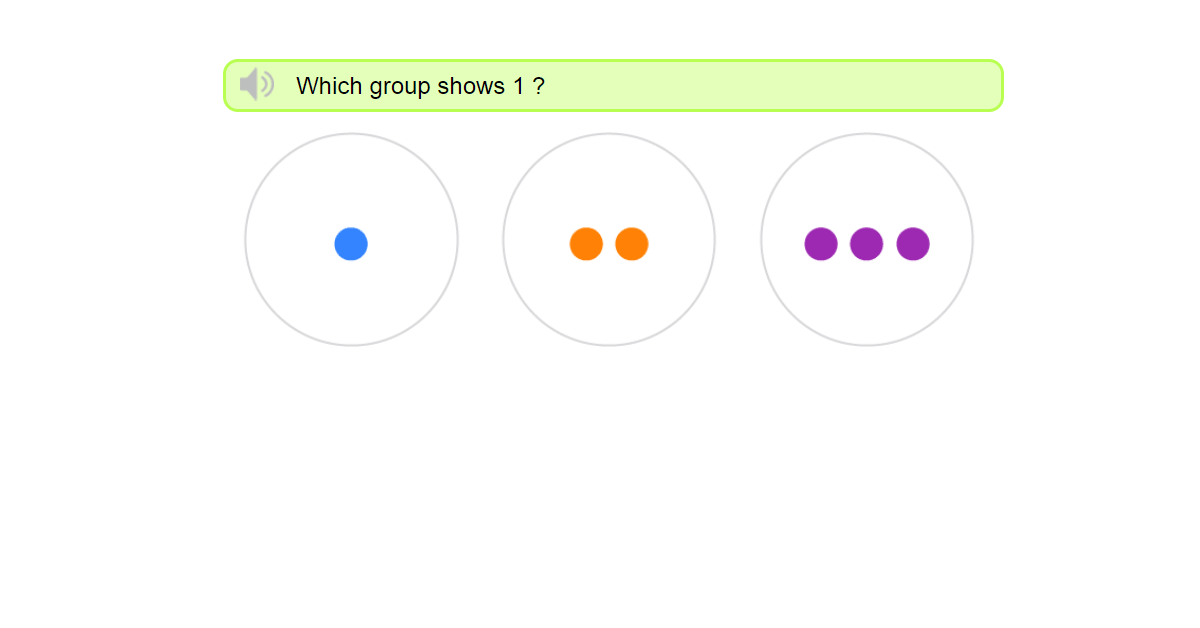 Identifying number 1 - number one recognition test