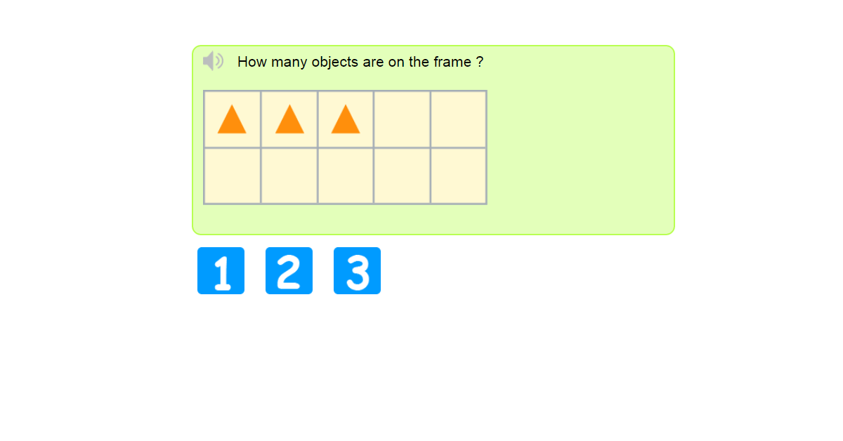 count up to 3 on ten frame