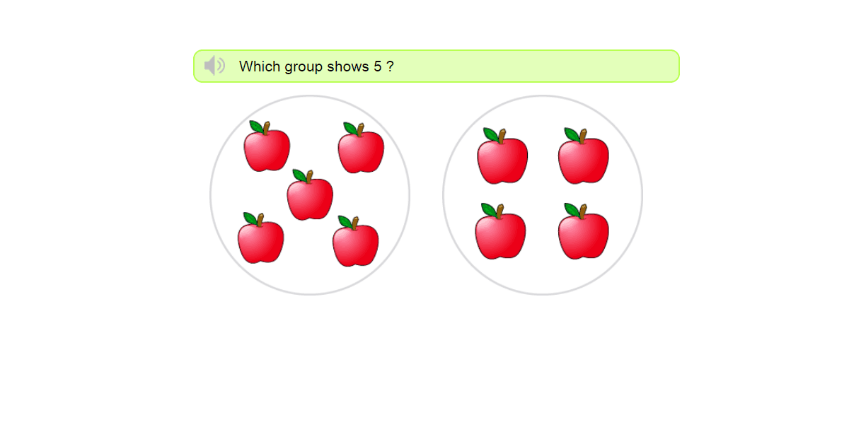 Identify number 5 - Number five recognition activity