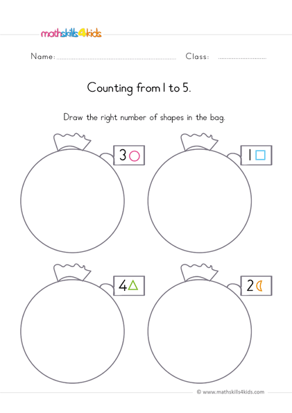 count up to 5 worksheets