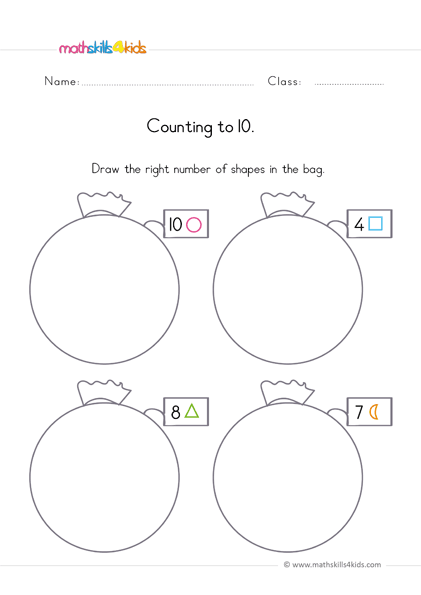 count up to 10 worksheets