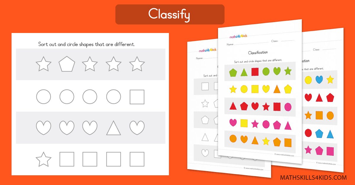 Classifying worksheets for preschoolers