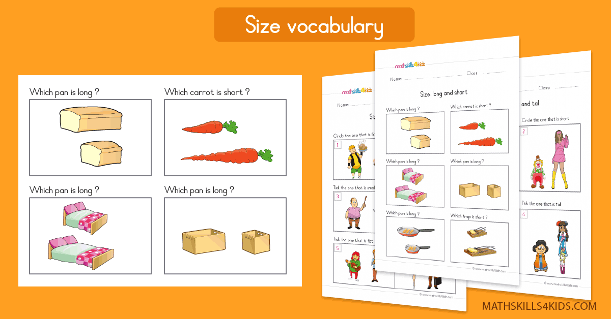 Size Comparing worksheets for Pre K